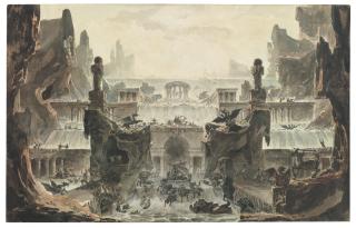 Louis-Jean Desprez - Design For A Stage Set: The Temple Of Neptune