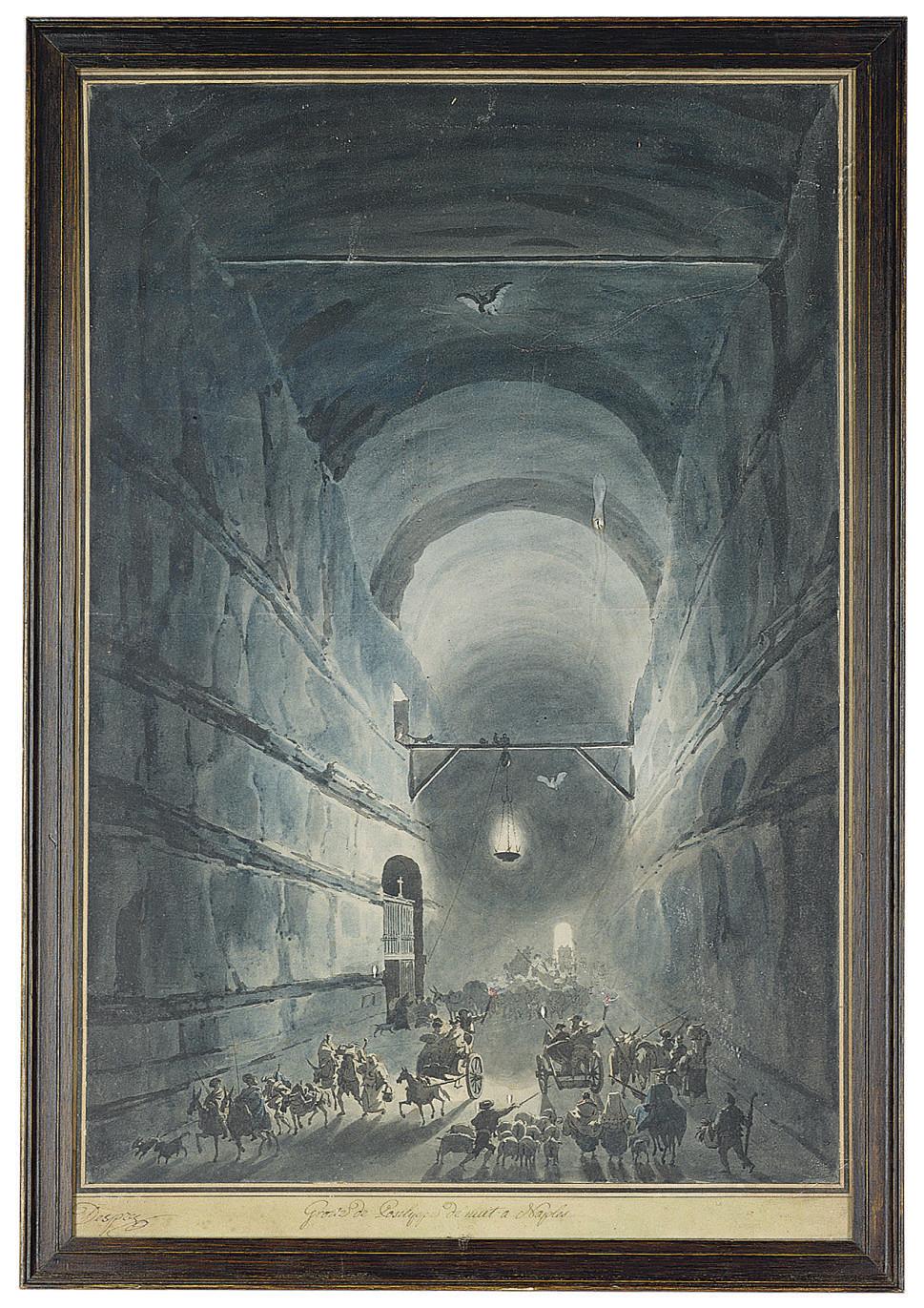 Louis-Jean Desprez - The Grotto of Posillipo, Naples