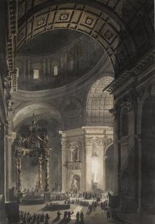 Louis-Jean Desprez - The Interior Of St Peter\'S With The \'Baldacchino\'