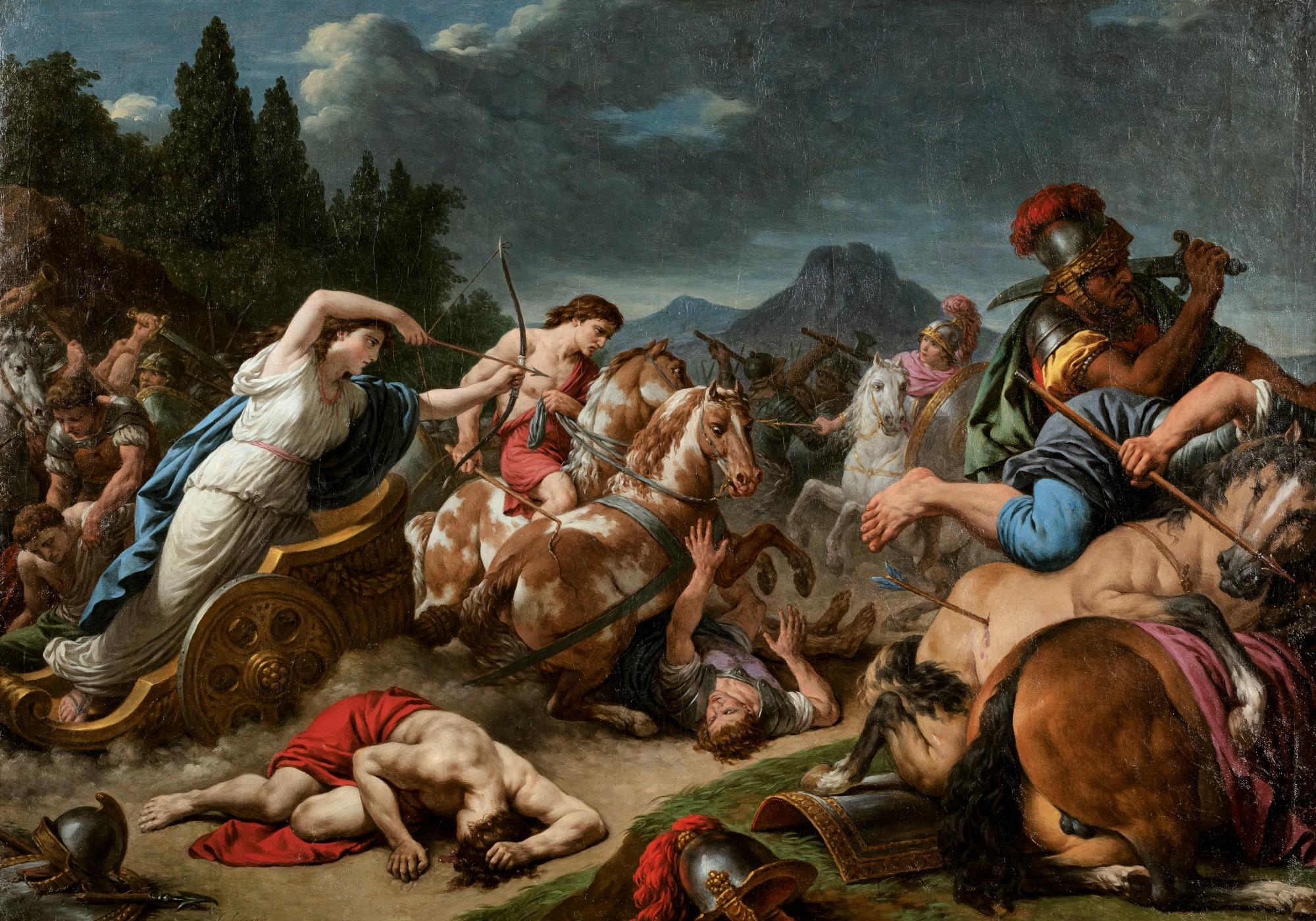 Louis-Jean-François Lagrenée - Bellona Calling Mars To War By Handing Over The Reins To Her Chariot