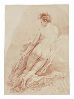 Louis-Jean-François Lagrenée - Female nude kneeling, seen from the back