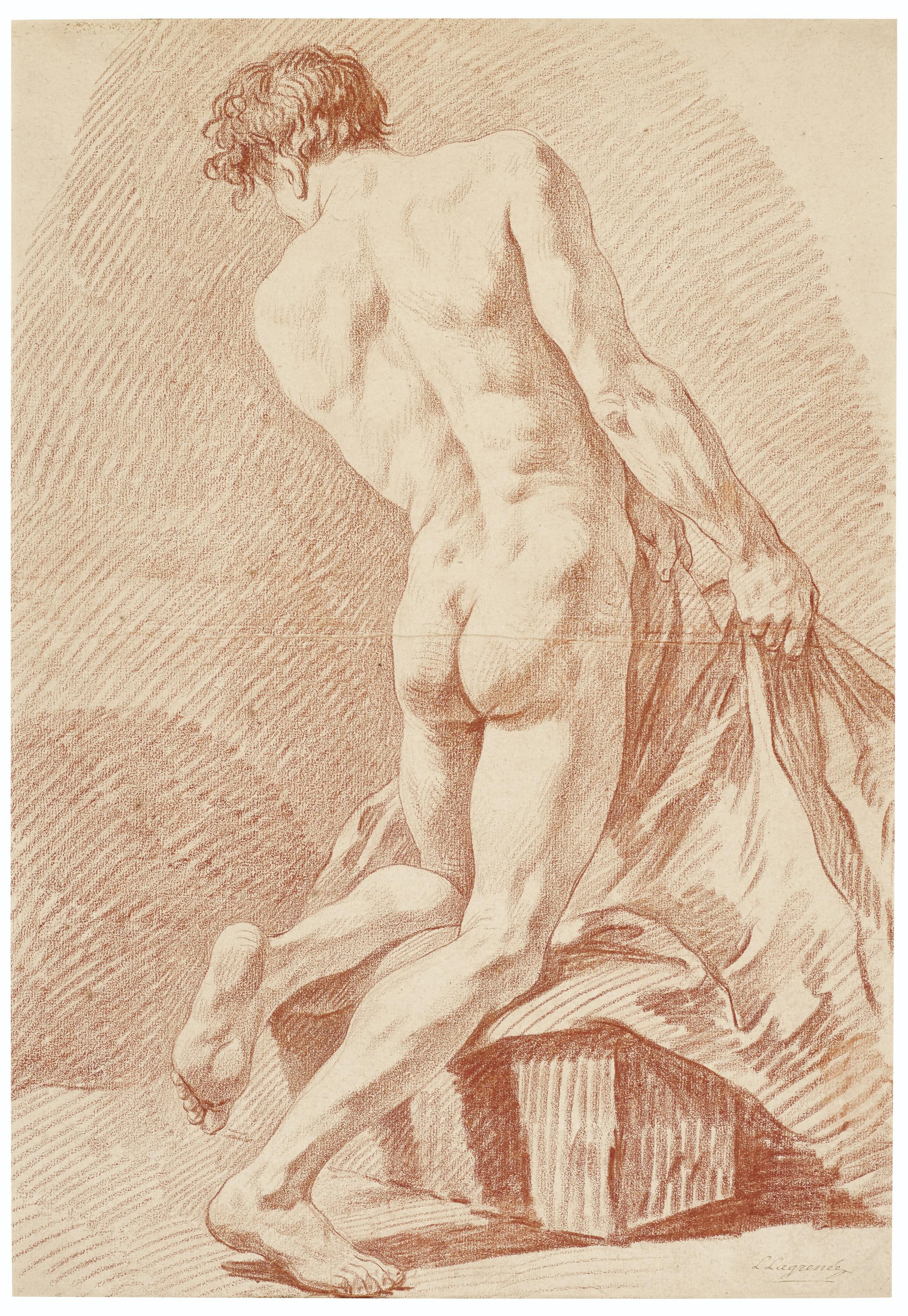 Louis-Jean-François Lagrenée - Male nude seen from the back