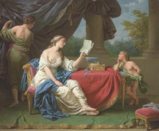 Louis-Jean-François Lagrenée - Penelope reading a letter from Odysseus