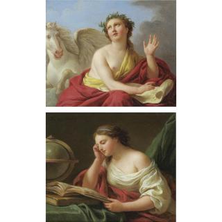 Louis-Jean-François Lagrenée - Poetry And History: A Pair Of Allegorical Paintings