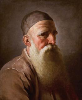 Louis-Jean-Jacques Durameau - Head study of a man in profile, possibly a Rabbi