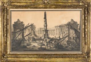 Louis Joseph Le Lorrain - Hafenansicht mit Architekturcapriccio.