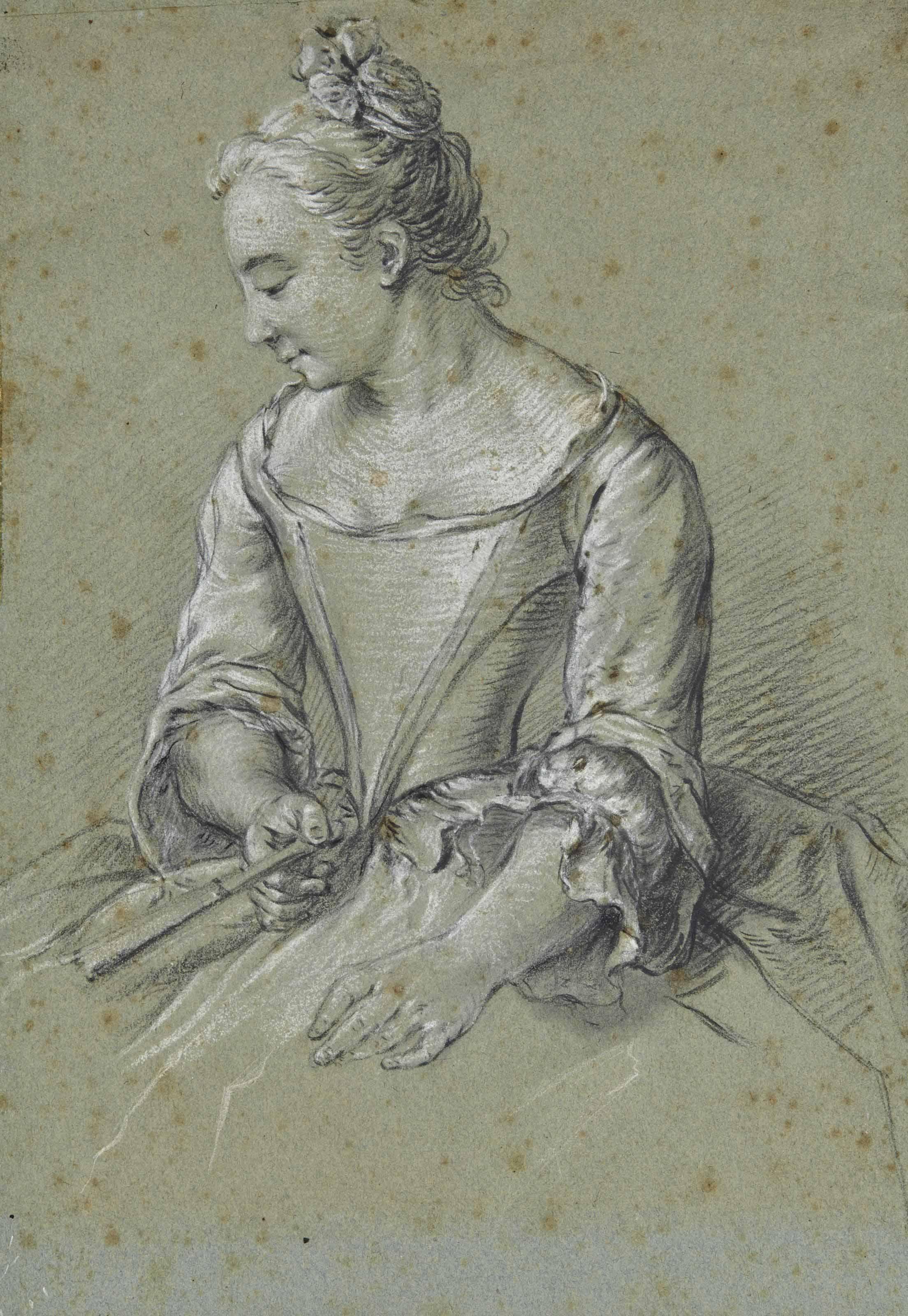 Louis-Joseph Watteau - Jeune Femme À L\'Éventail