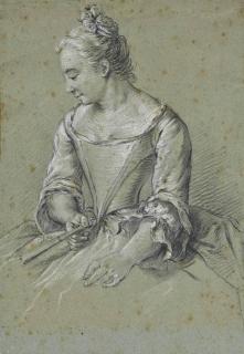 Louis-Joseph Watteau - Jeune Femme À L\'Éventail