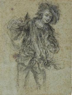Louis Joseph Watteau - Study Of A Young Man In Commedia Dell\'Arte Costume