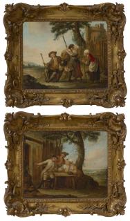 Louis-Joseph Watteau - The Soldier\'S Farewell; And The Return