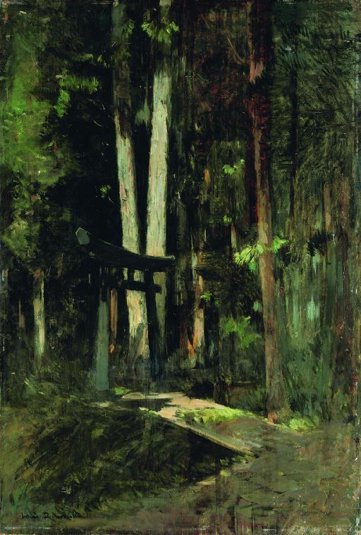 Louis-Jules Dumoulin - A forest shrine, Japan