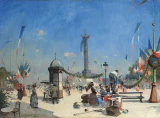 Louis-Jules Dumoulin - Frenchpreperation For 14 Juillet Celebrations, Place De La Bastille, Paris