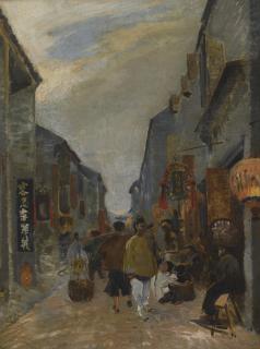 Louis-Jules Dumoulin - Scene Of A Traditional Chinese Town