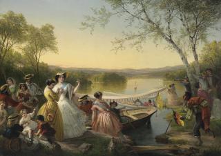 Louis Lang - Reminiscences of Lake Mahopac--Ladies Preparing for a Boat Race