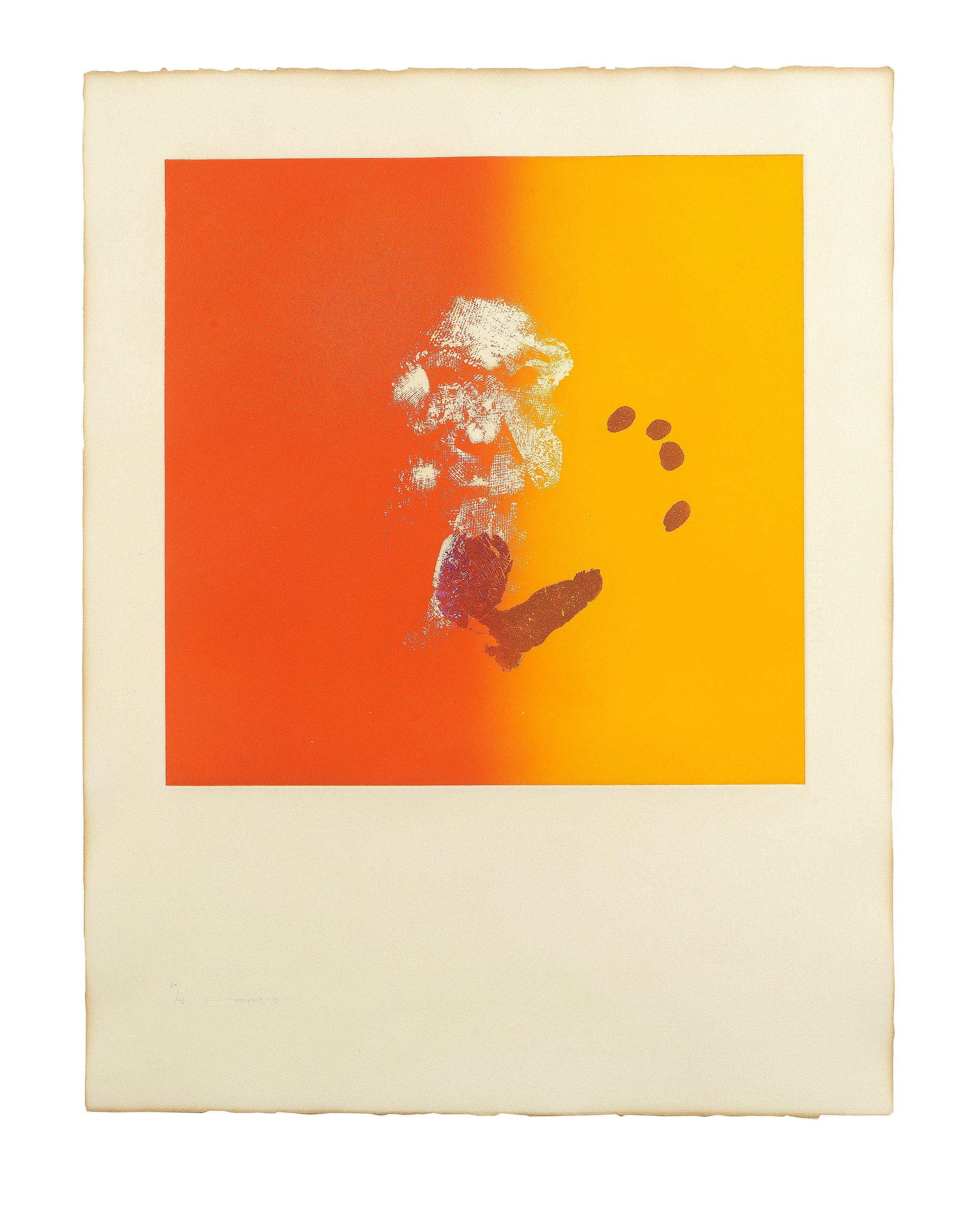 Louis Le Brocquy H.R.H.A. - Head & Handprint, from Seven Aquatints