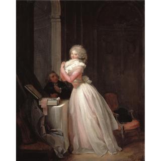 Louis-Léopold Boilly - A Lady At Her Toilet Wearing A Pink Dress