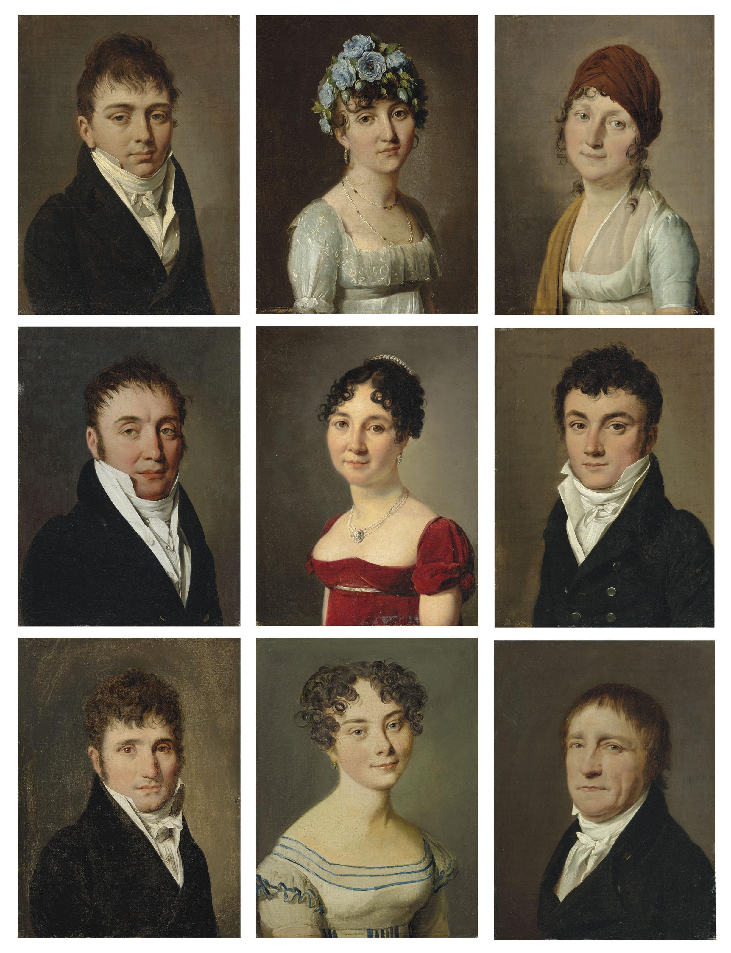 Louis Léopold Boilly - A set of nine portraits