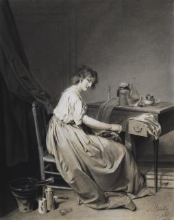 Louis-Leopold Boilly - A young woman grinding coffee