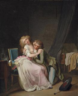Louis-Leopold Boilly - La Lutte Galante (Or Ça Ira): An Amorous Couple In An Interior