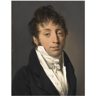 Louis-Léopold Boilly - Portrait Of A Man, Half Length, Wearing A Black Jacket With A White Cravat