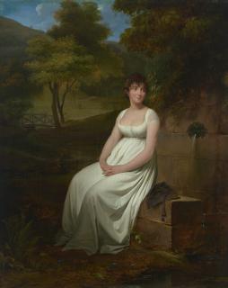 Louis-Léopold Boilly - Portrait of Madame Tallien, full-length, seated in a garden