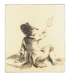 Louis-Léopold Boilly - Study Of A Young Man Seen From Behind, Sitting On The Ground