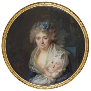 Louis Lié Périn-Salbreux - Portrait Of A Mother And Child, Circa 1790
