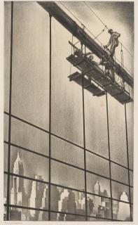 Louis Lozowick - Bridge Repairs (Repairing Brooklyn Bridge)