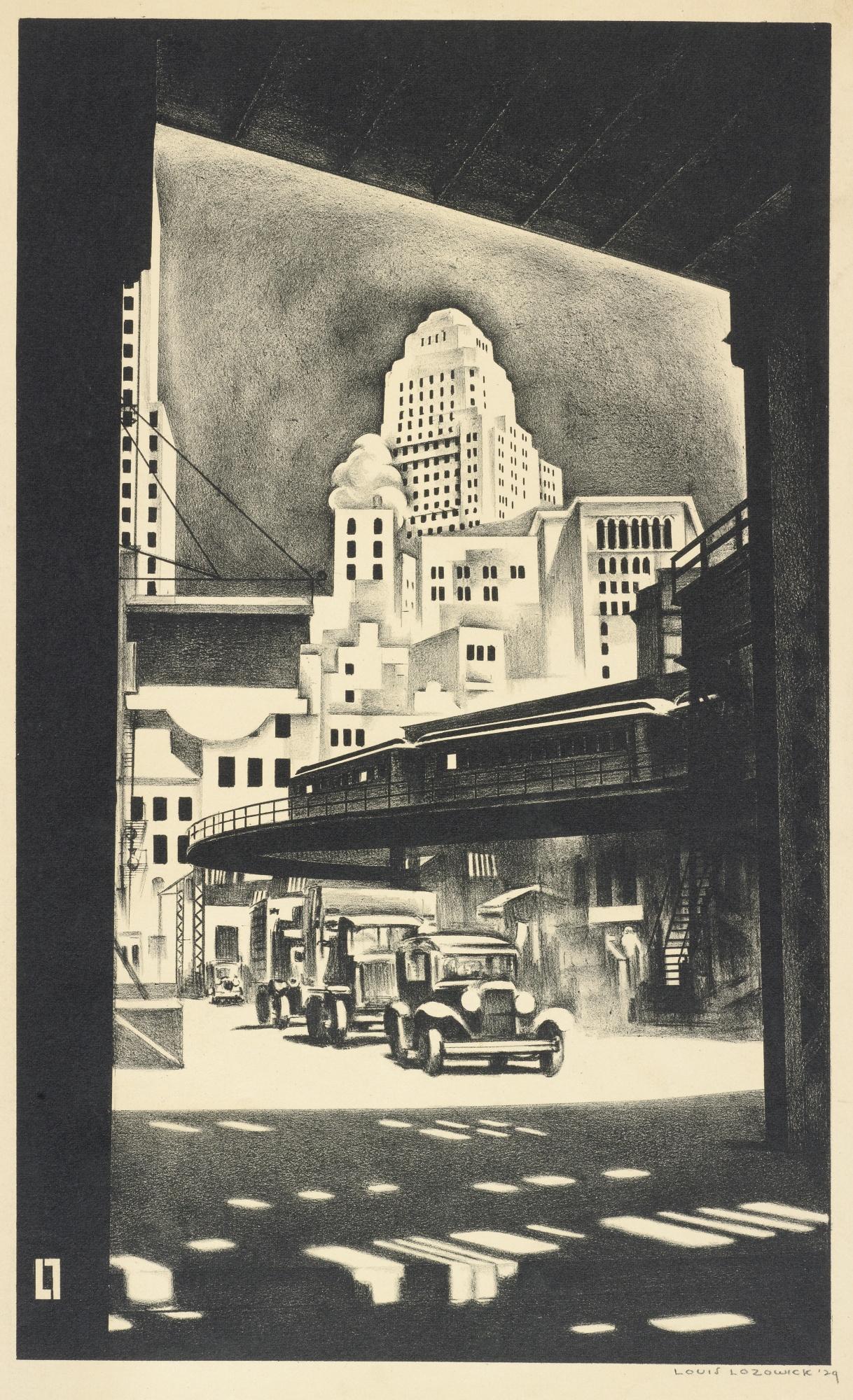 Louis Lozowick - Hanover Square (Flint 28)