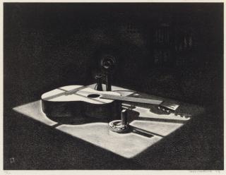 Louis Lozowick - Still Life # 1 (Still Life with Guitar) (Flint 35)