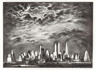 Louis Lozowick - Storm over Manhattan (Flint 127)
