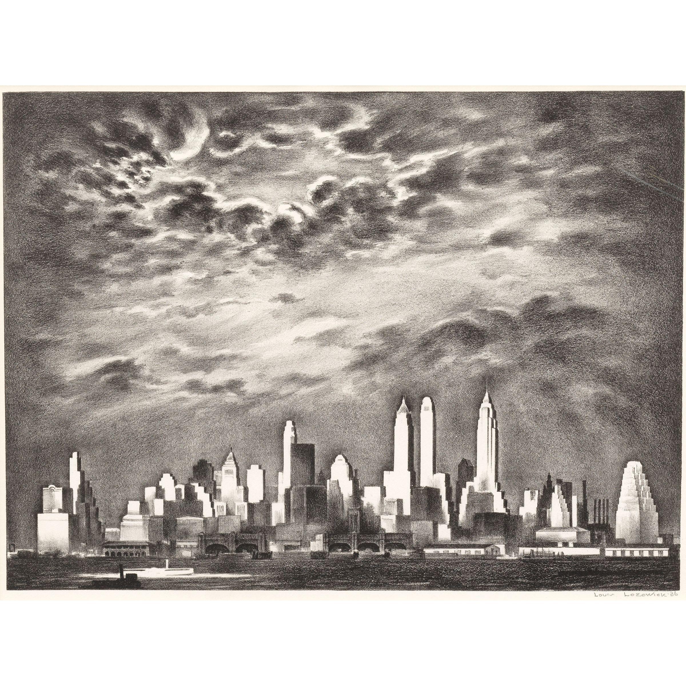 Louis Lozowick - Storm over Manhattan