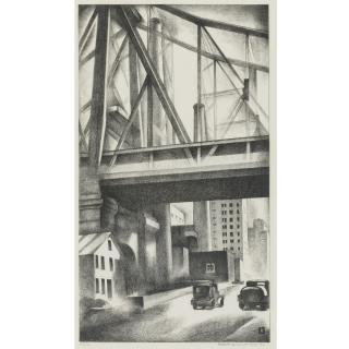 Louis Lozowick - Under The Bridge (F. 75)