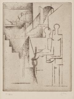 Louis Marcoussis - Asile des fous, from 10 Eaux-fortes pour Aurélia