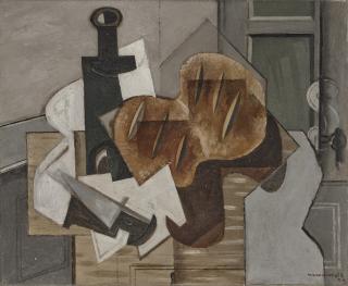 Louis Marcoussis - Couteau, bouteille et pain breton