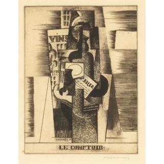 Louis Marcoussis - Le comptoir, from Die Schaffenden (The Bar, from The Creators)