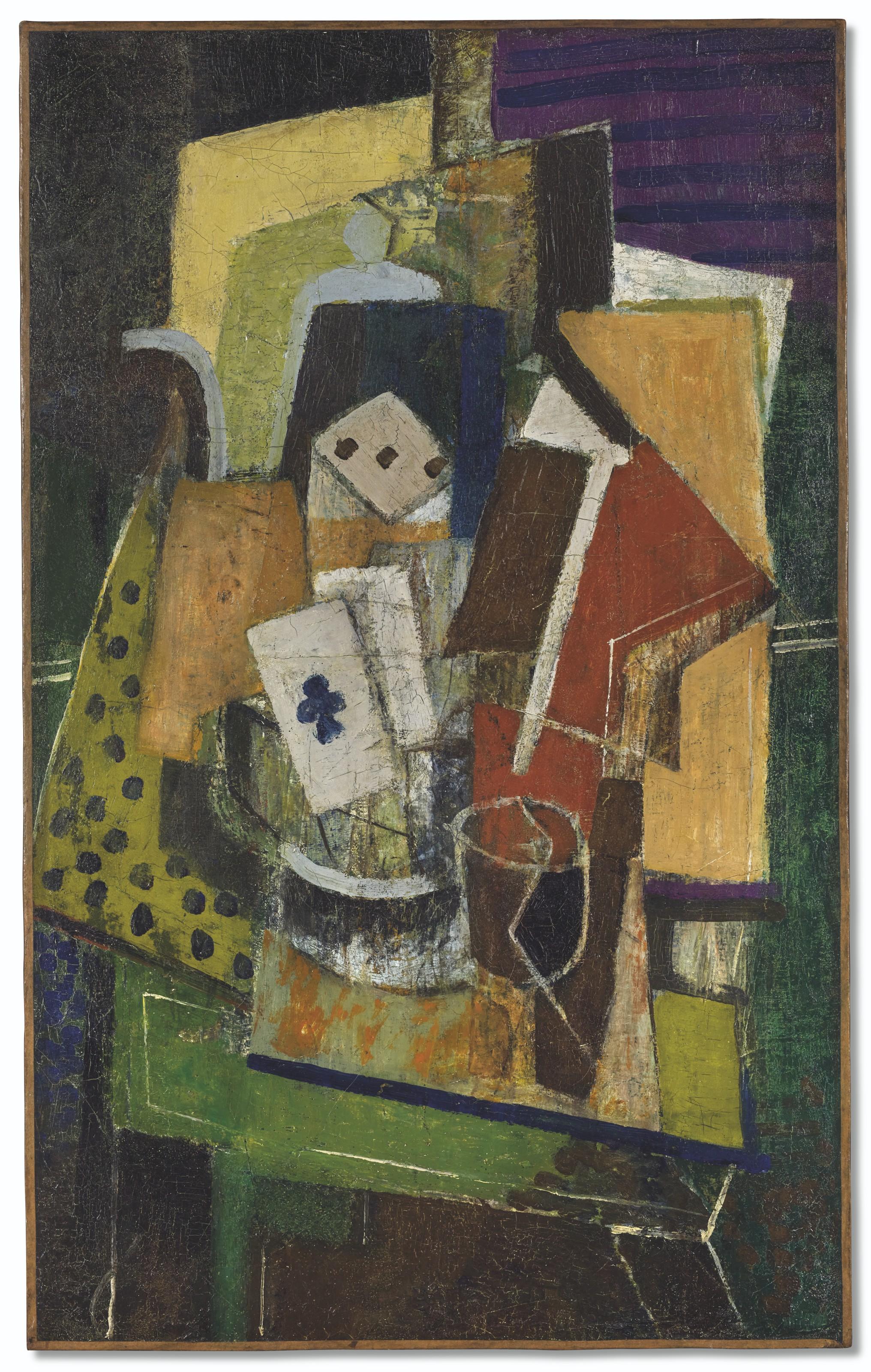 Louis Marcoussis - Nature Morte À L\'As De Trèfle, Vers 1912-16