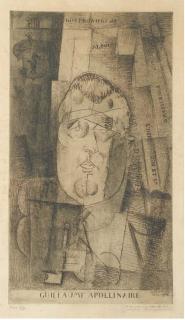 Louis Marcoussis - Portrait de Guillaume Apollinaire (Solange Milet 33)