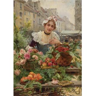 Louis Marie de Schryver - French The Flower Seller