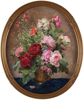 Louis Marie de Schryver - Still life with flowers