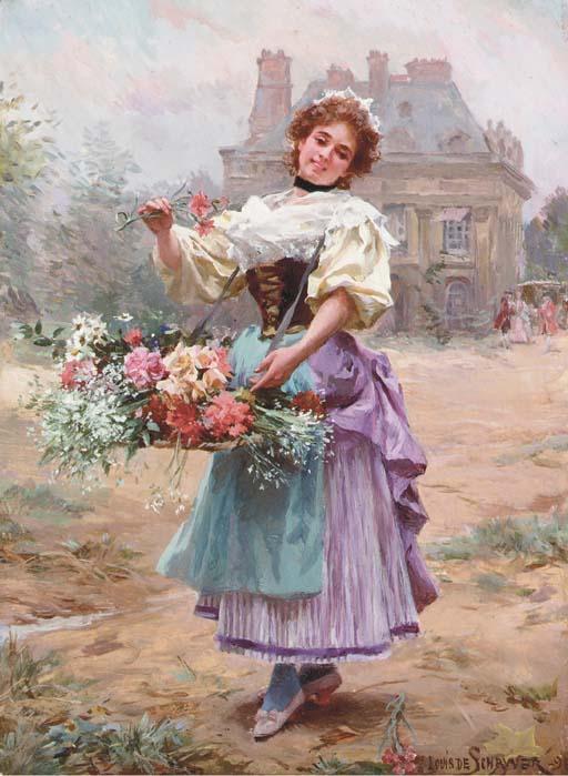 Louis Marie de Schryver - The Flower Girl