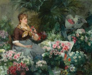 Louis Marie De Schryver - The Flower Seller