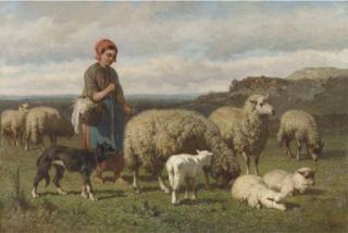 Louis Marie Dominique Romain Robbe - A Young Shepherdess