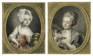 Louis-Marin Bonnet - The Woman taking Coffee; The Milk Woman (Hérold 294-5)