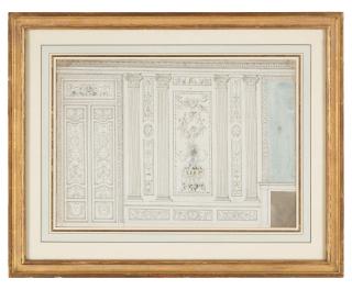 Louis Masreliez - Väggelevation, förslag till Stora salongen, Hagapaviljongen.