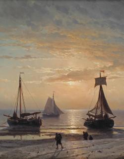 Louis Meijer - A Beach At Sunset