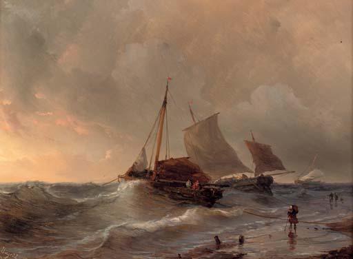 Louis Meijer - A choppy surf at sunset