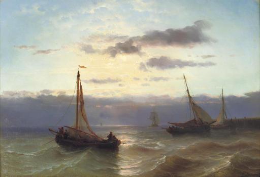 Louis Meijer - A colourful sunset along a coast