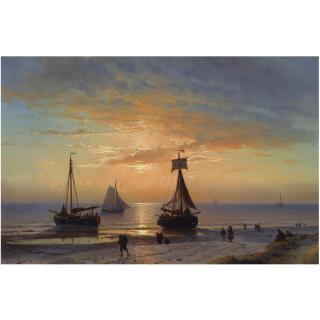 Louis Meyer - Dutch A Coastal View At Dusk