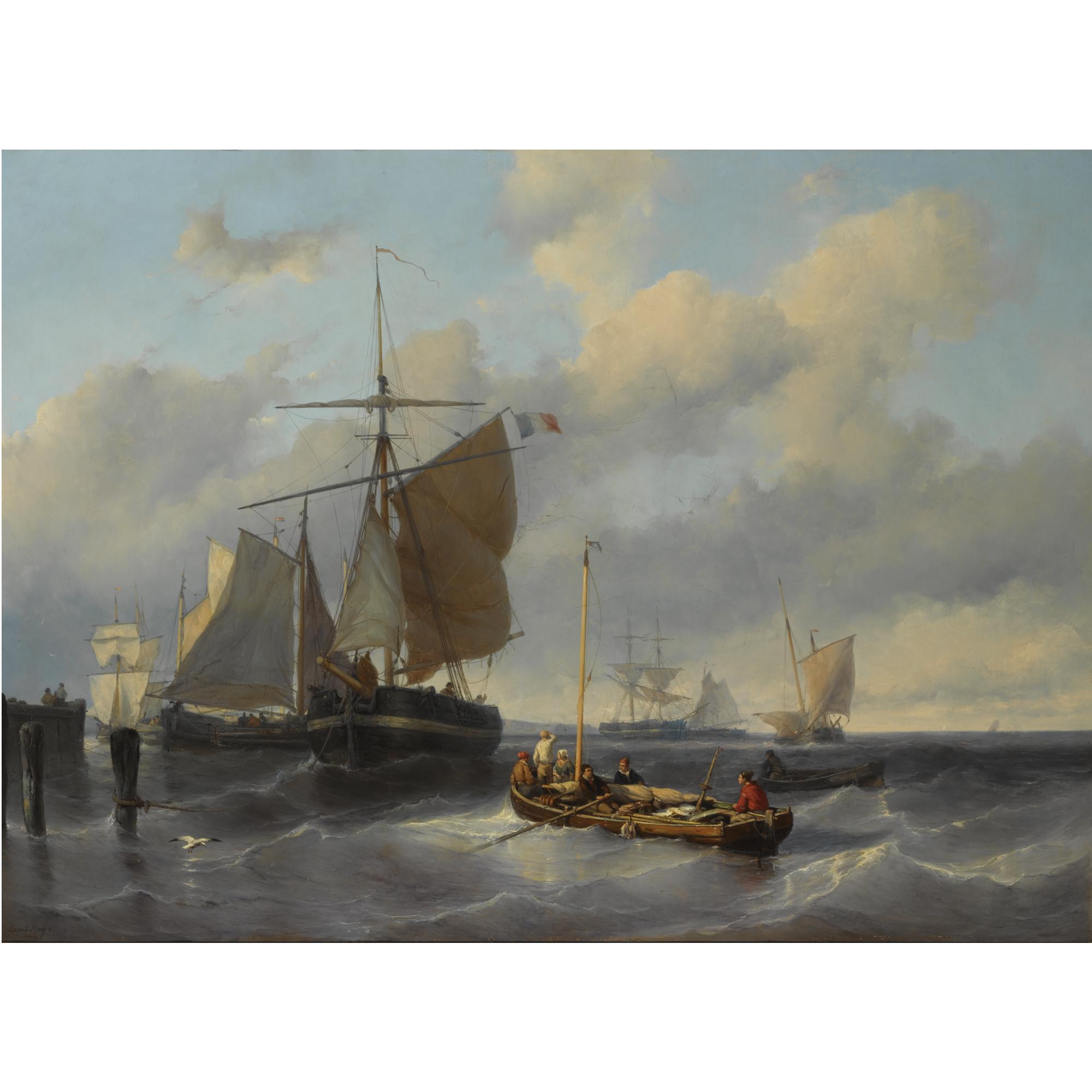 Louis Meyer - Dutch Fishing Boats Near The Coast